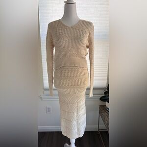 NWOT- Two Piece Sweater Top and Maxi Skirt